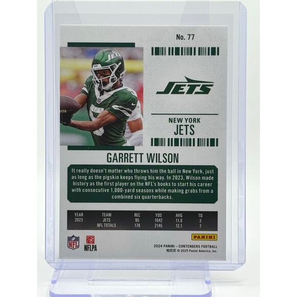 2024 Panini Contenders Garrett Wilson Midfield Ticket 14/50 SP New York Jets - Picture 2 of 2